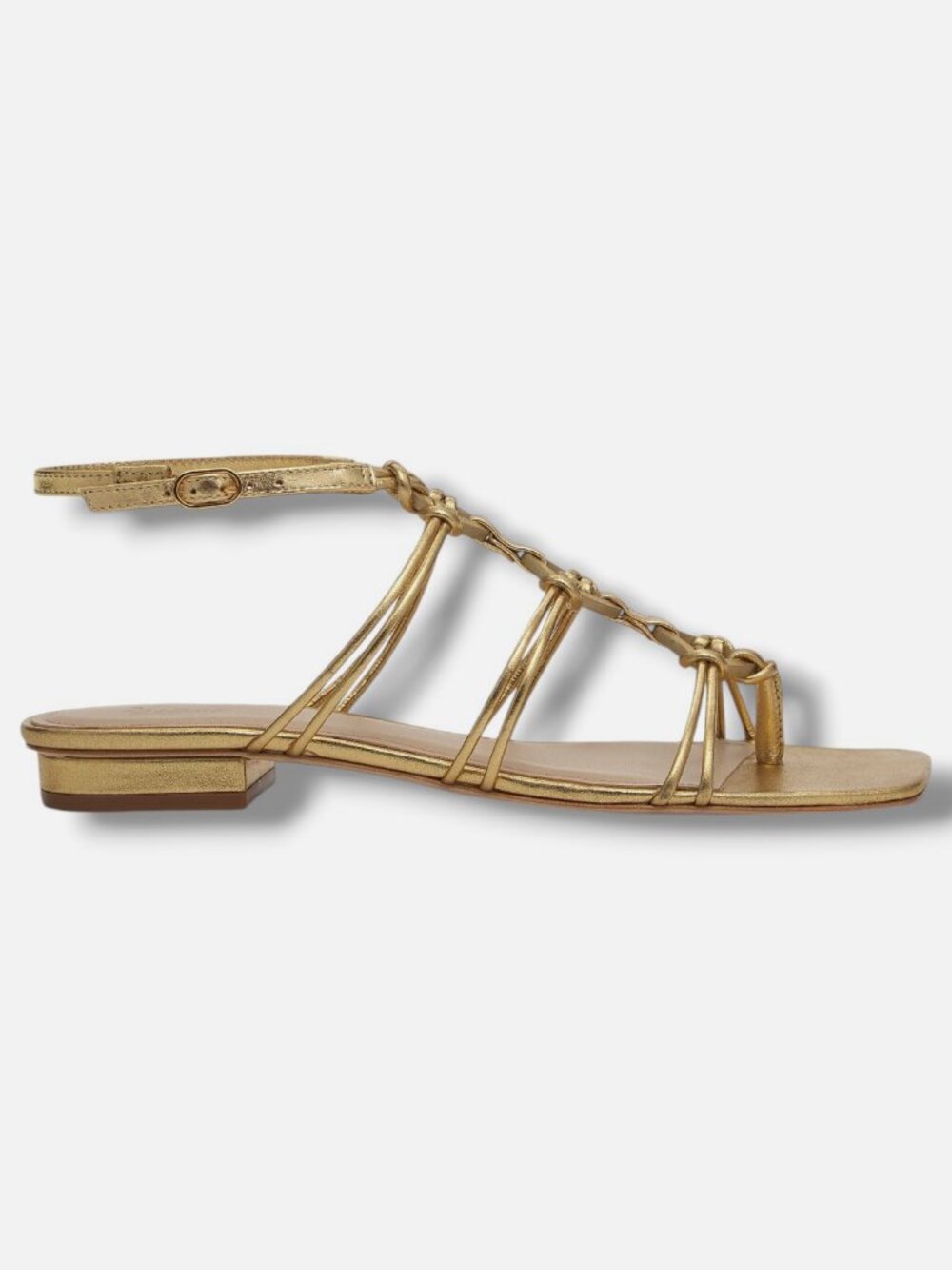 22élevé Women's Gold Strappy Gladiator Metallic Leather Sandal Shoes EU:40 US:10